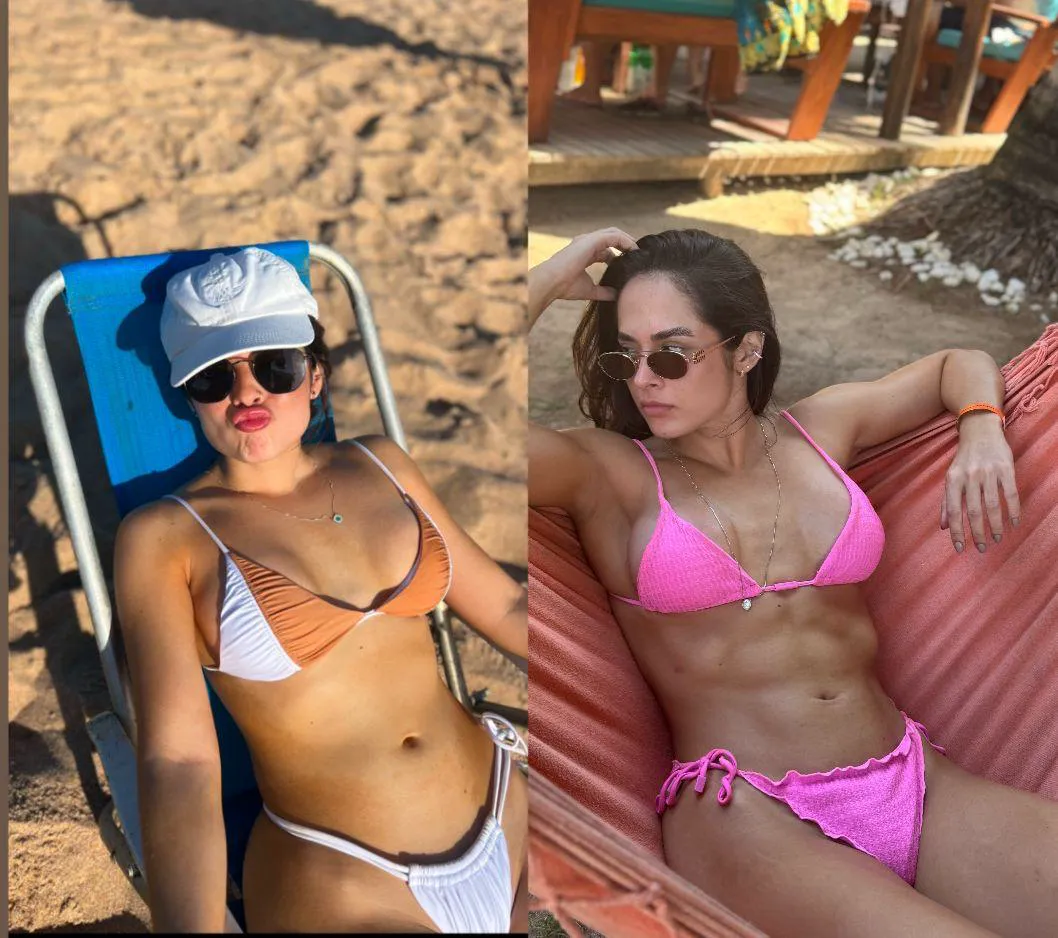 Resultado de acompanhamento nutrológico, antes e depois na praia